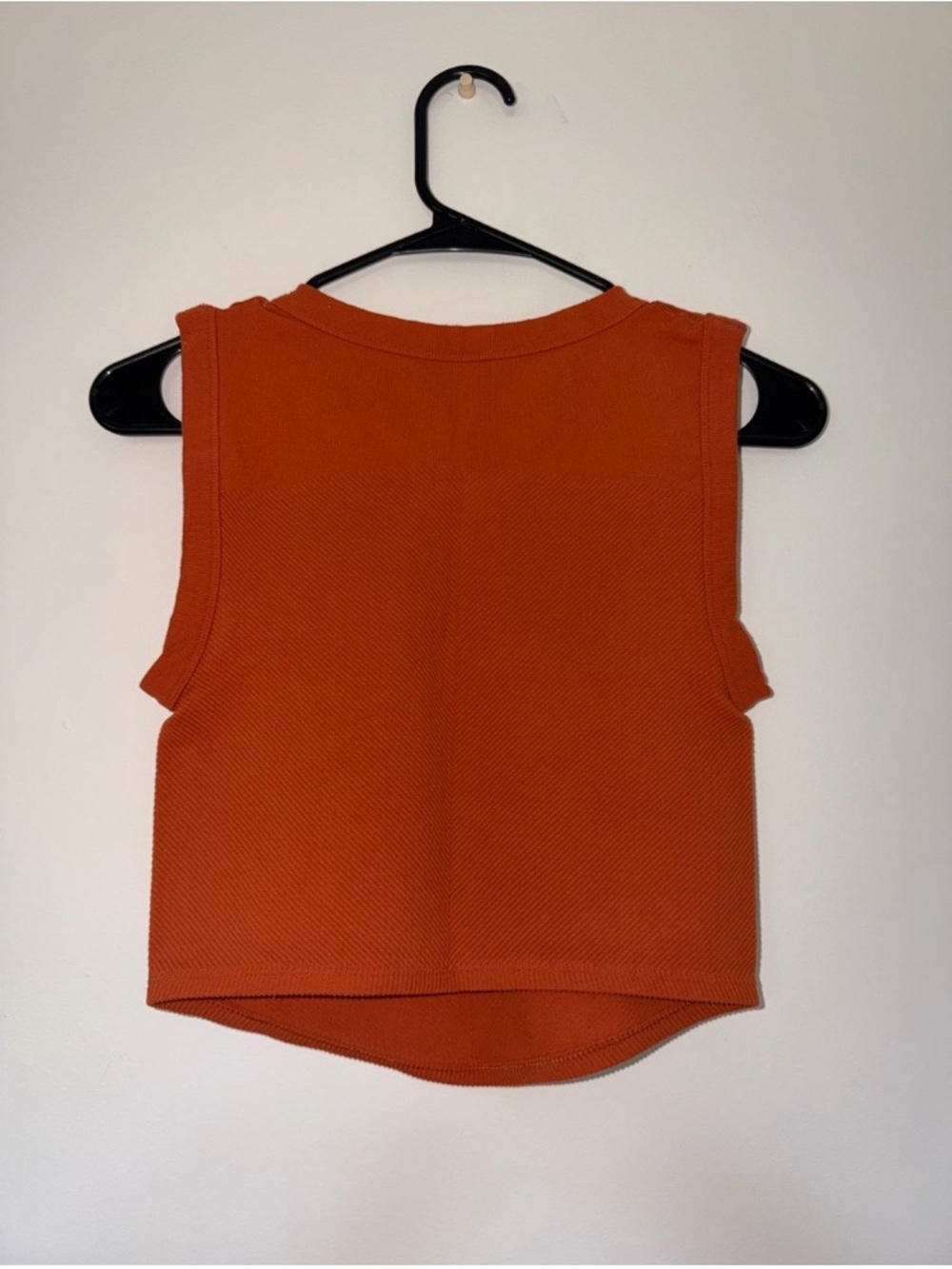 Women's Rust Orange Ribbed Tank Top - Picture 2 of 3